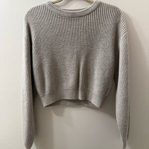 H&M Light Gray Ribbed Sweater